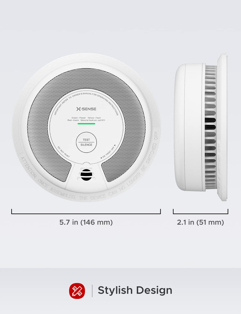 X-Sense 2-in-1 Smoke and Carbon Monoxide Detector Alarm (Not Hardwired), 10-Year Battery-Operated Dual Sensor Fire & CO Alarm, SC06, 3-Pack