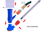 Jet Vacuum W/ 6 Section Poles of 57" for Frame Aboveground/Inflatable Pool Spa, No Electric Power Needed, Use Garden Hose Water Pressure to Vacuum (A Telescopic Pole Can Be Used with This Vacuum)