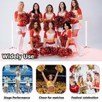 Hooshing 2 Pack Pom Poms Cheerleading Blue and Silver Pompoms with Baton Handle for Team Sports Spirit Dance Cheering