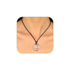 Statement Modern Geometric Hollow Square Pendant Rope Chain Necklace for Women Bold Fashion Layering Collarbone Jewelry Party Wear Accessory (Silver A)