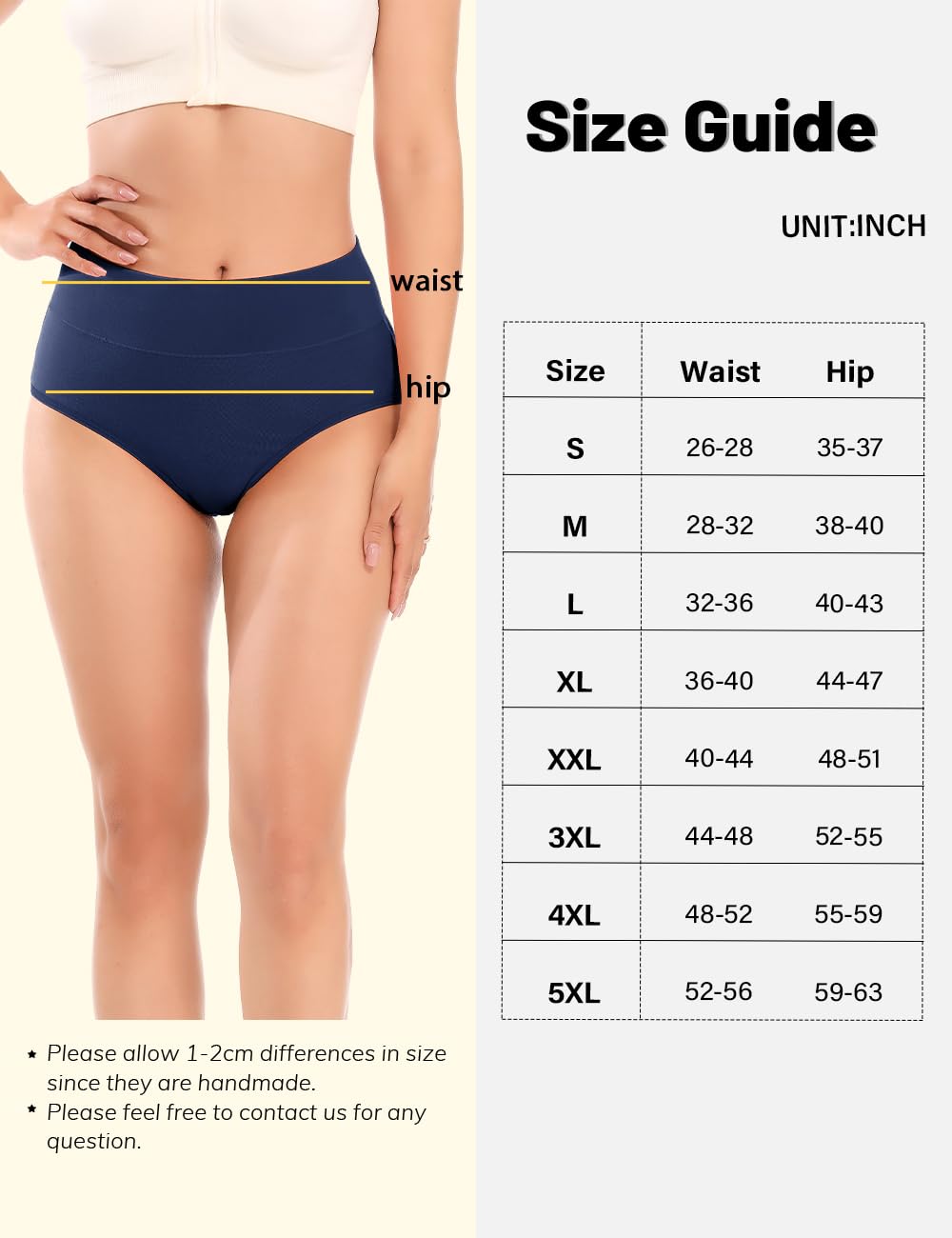 Molasus Incontinence Underwear for Women, 4X-Large, High Absorbency, Period Leakproof, Cotton Underwear, Bladder Control Briefs, 3 Pack, Multicolor