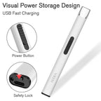 REIDEA Lighter R1 Flat Electronic Candle Lighter, Windproof Flameless USB Rechargeable Arc Lighter with Safe Button and Power Indicator for Candle, BBQ and Fireworks, White