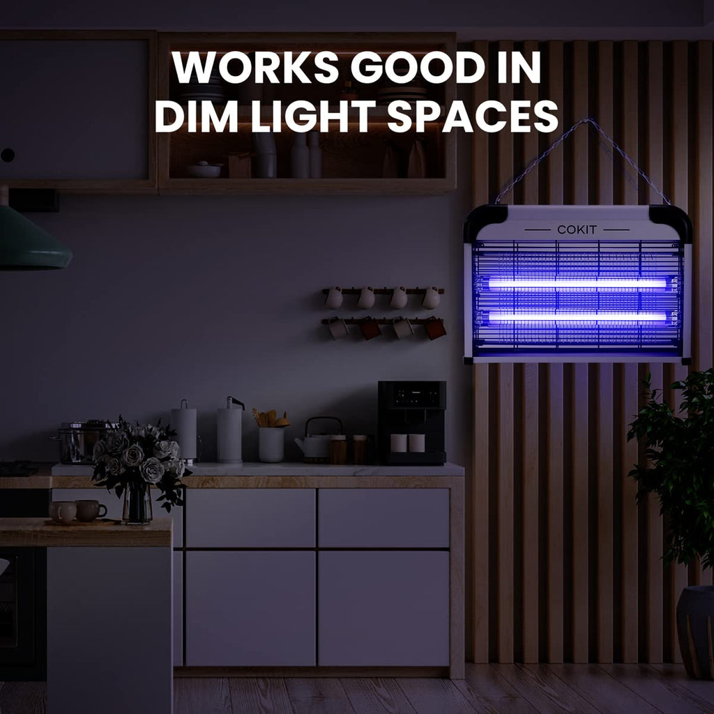 COKIT Bug Zapper Indoor Powerful 20W Electric Indoor Insect Killer, Bug Zapper, Fly Zapper, Mosquito Killer for Home Kitchen Garage Patio 2 Extra Replacement Bulbs (No Bug Collection Tray)