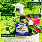 Nature’s MACE Rabbit Repellent 40oz Spray/Covers 1,400 Sq. Ft. / Rabbit Repellent and Deterrent/Keep Rabbits Out of Your Lawn and Garden/Safe to use Around Children & Plants
