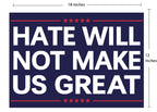 Vrogadso Anti Trump Yard Signs Hate WIll Not Make America Great Sign Political Campaign Election Lawn Trump Yard Sign with Yard Stake 12''x18'' Large