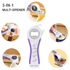 Latest Jar Opener Bottle Opener for Weak Hands, 6 in 1 Multi Function Can Opener Bottle Opener Kit with Silicone Handle Easy to Use for Children, Elderly and Arthritis Sufferers(JAR-Blue3.0)
