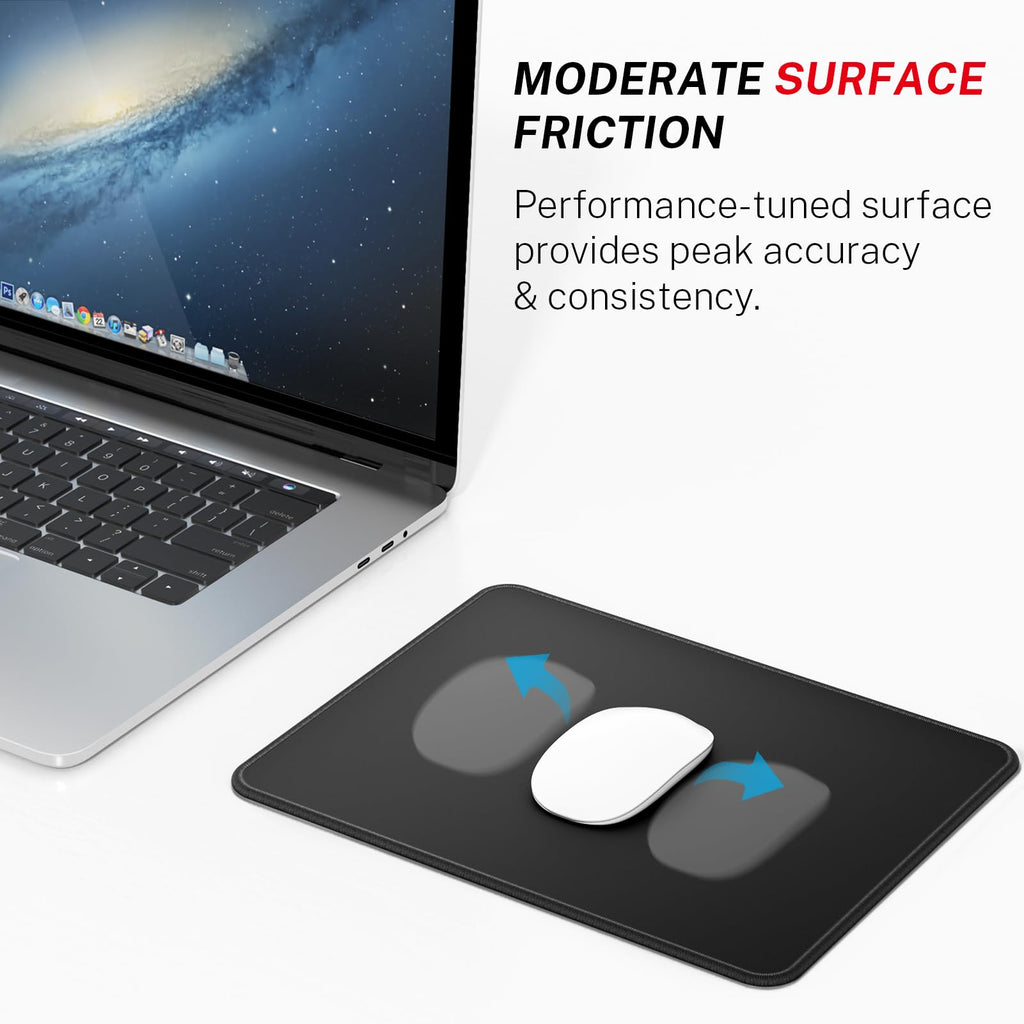 Essential Office & Gaming Mouse Pad, 30% Larger, 8.5” x 11” in, Black
