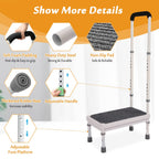 Step Stool with Handle for Elderly Adults, High Beds Steps Heavy Duty Metal Stepping Stool Mobility Aids Stand Assist, Medical Adjustable Bariatric Step Stool for Kitchen, Bedside, SUV, Bath - 400 lbs