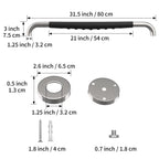 32 Inch Shower Grab Bar w/Anti Slip Rubber Grip, Munzong Stainless Steel Bathroom Grab Bar, Chrome Bathroom Balance Bar,Safety Handrail Support,Handicap Injury Elderly Senior Assist Bath Handle