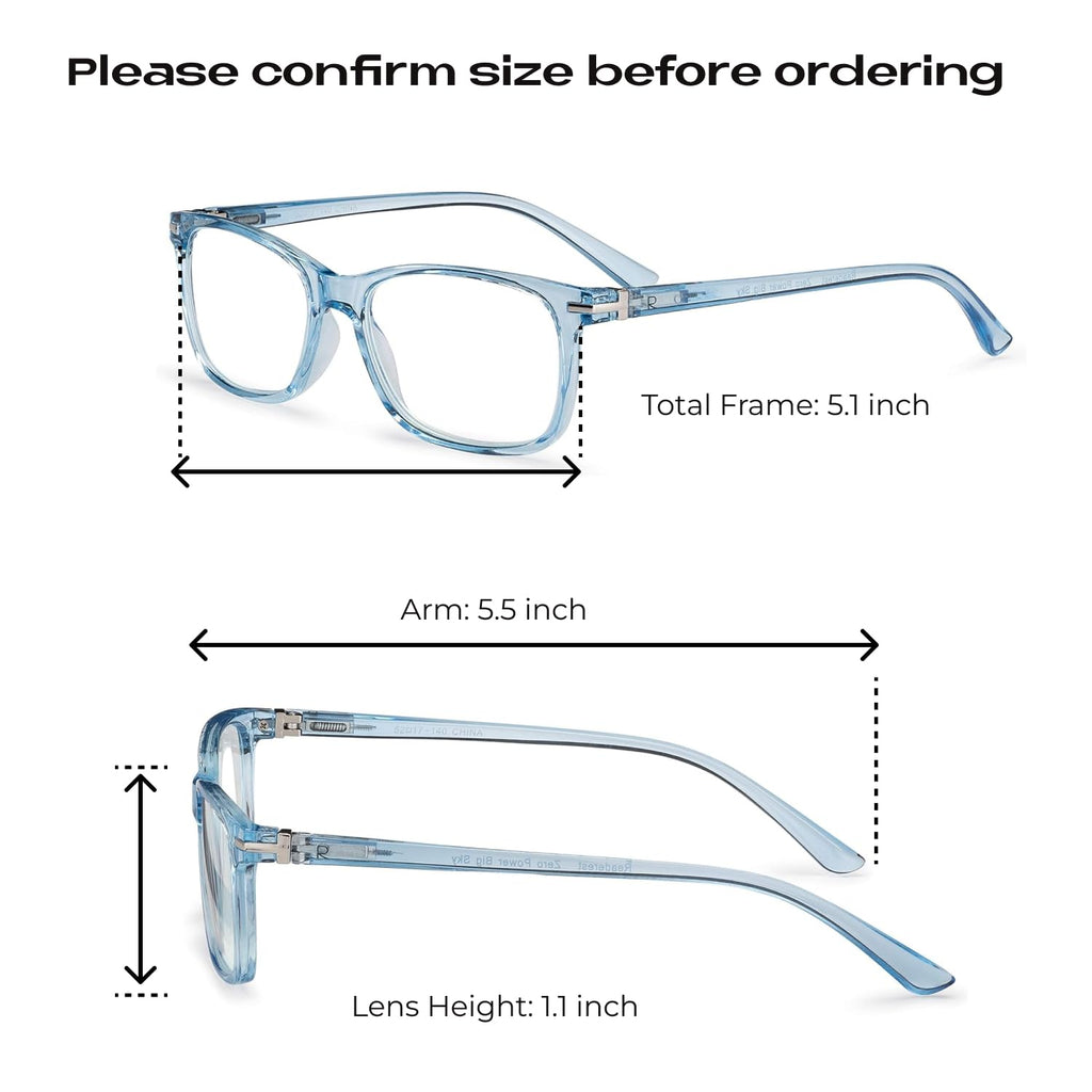 Readerest Blue Light Blocking Reading Glasses (Light Blue, 1.75 Magnification) Computer Eyeglasses With Thin Reflective Lens, Antiglare, Eye Strain, UV Protection, Stylish For Men And Women
