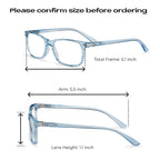 Readerest Blue Light Blocking Reading Glasses (Light Blue, 1.75 Magnification) Computer Eyeglasses With Thin Reflective Lens, Antiglare, Eye Strain, UV Protection, Stylish For Men And Women