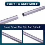 POOLAZA Pool Pole 16ft Heavy Duty, Detachable Swimming Pool Pole with User-Friendly Double Grip, Anodized Aluminum Pool Cleaning Pole, 4 Sections Super Sturdy Pool Poles for Cleaning