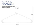 Utopia Home Plastic Hangers 50 Pack - Clothes Hanger with Hooks - Durable & Space Saving Coat Hanger - Heavy Duty White Hangers - Skirt Hangers