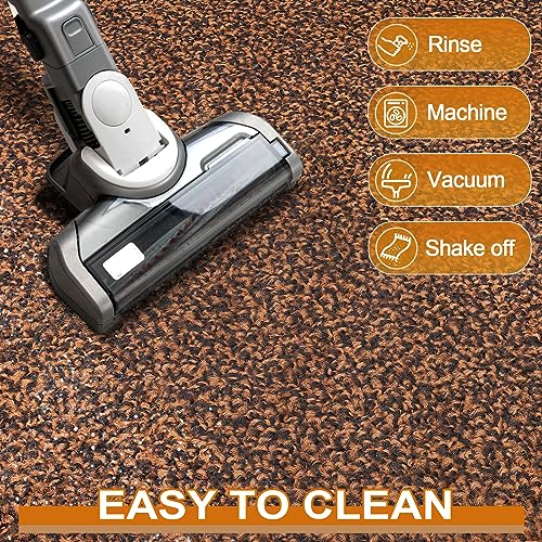 Mibao Dirt Trapper Door Mat for Indoor&Outdoor, 36" x 60", Brown Black,Washable Barrier Mat, Heavy Duty Non-Slip Entrance Rug Shoes Scraper, Super Absorbent Front Door Carpet
