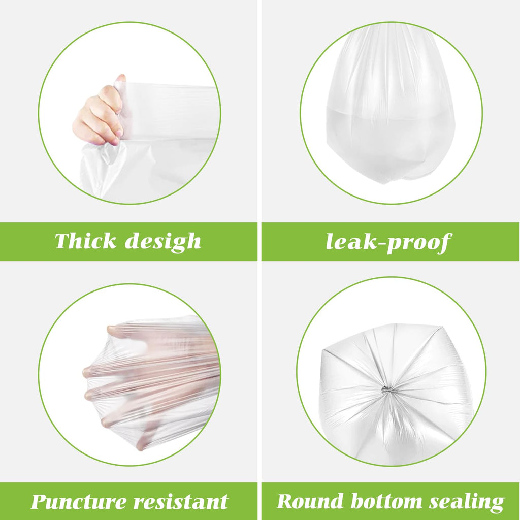 Small Trash Bags 4 Gallon 120 Counts Garbage Bags, Bathroom Trash Can Bin Liners, Small Plastic Bags for home office kitchen, fit 12-15 Liter, 3,3.5,4.5 Gal, Clear