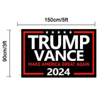 WENWELL Trump Vance 2024 Flag Double-Sided 3x5 Ft - Make America Great Again Trump Vance '24 Presidential Campaign Banners for car Boat Outdoor,Premium 3-Ply Durable Material,Black
