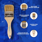 Pro Grade - Chip Paint Brushes - 96 Pack - 2 Inch - Chip Brushes - Versatile for Paints, Stains, Varnishes - 2 Inch Light Brown Chip Brushes Multi-Purpose Use