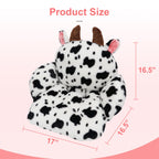 QYA Cute Chair Cushion, Soft Seat Cushions for Office Desk, Kawaii Chair Pillow for Gaming, Comfy Floor Seating for Adults, Cow Stuff for Bedroom Playroom Dining Living Room Decor, 17"x16.5"