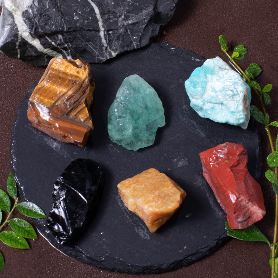 FORBY 3 lbs Bulk Rough Madagascar Stones Mix - Large 1" Natural Raw Stones Crystal for Tumbling, Cabbing, Fountain Rocks, Decoration,Polishing, Wire Wrapping, Wicca & Reiki Crystal Healing