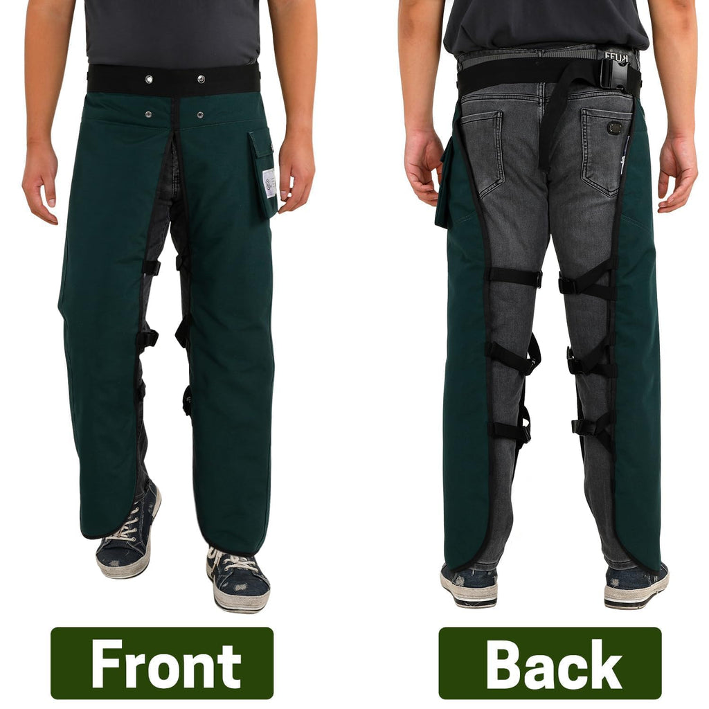 ZELARMAN Chainsaw Chaps Apron 8-Layer Wrap for Men/Women Loggers Forest Workers Protective Chain Saw Pants Adjustable