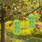 Sancodee 2 Pcs Wasp Trap Outdoor Hanging, Insect Catcher for Wasps and Carpenter Bees, Bee Killer Sticky Bug Boards Yellow Jacket Trap with Bait Reservoir, Non-Toxic Reusable Wasp Hornet Trap (Green)