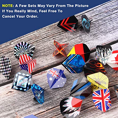 CAVALIERSDARTS Tezoro Standard Dart Flights sets 30 sets 90 pcs Durable Replacement Dart Accessories Parts Supplies, Rich Variety of Designs Tail Wing