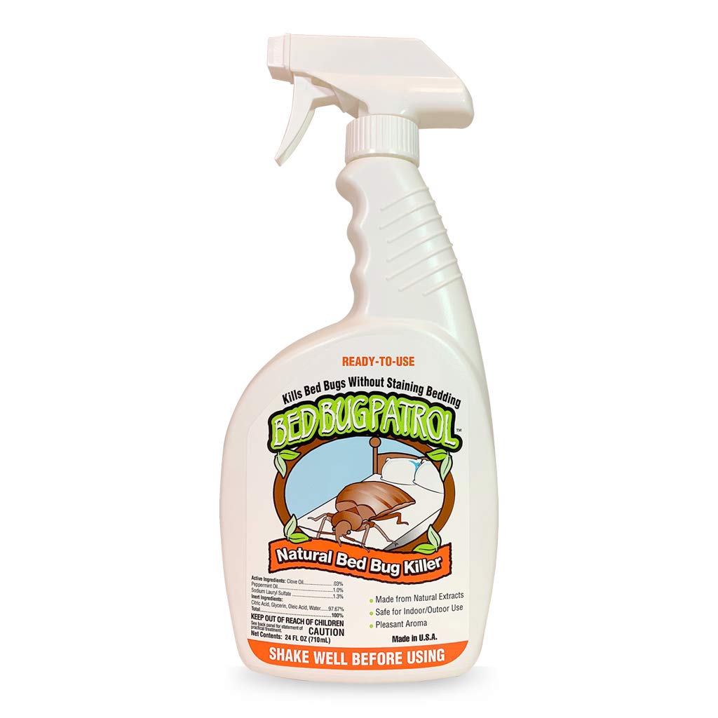 Bed Bug Killer by Bed Bug Patrol - 100% Kill Rate - Child & Pet Friendly - Natural Bed Bug Treatment Spray - Non-Toxic - University Tested - for Home, Office, Vehicles, Mattresses & Furniture - 24 oz