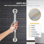 Grab Bars for Shower, 2 Pack 12-Inch Anti Slip Shower Handles for Elderly, Safety Shower Grab Bar, Stainless Steel Handicap Grab Bars for Bathroom,Toilet (Brushed Nickel, 1" Diameter)