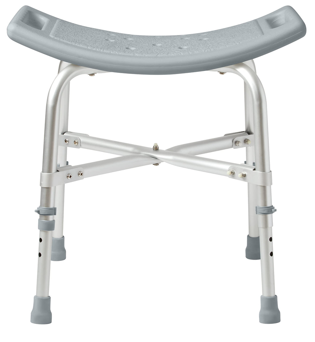 Medline Heavy Duty Shower Chair Bath Bench Without Back, Bariatric Bath Chair Supports Up to 550 Lbs