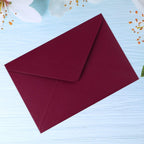 PONATIA 50 PCS/Pack A7 Envelopes, 5.25 x 7.5'' Shiny Burgundy Envelopes, 5x7 envelopes Perfect for Wedding Invitation Cards, Greenting Cards, Christmas Gift Cards Envelopes