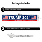 Probsin Trump 2024 Banner 120" x 20" Decorations Take America Back Blue Red Star America Yard Sign Flag Party Supplies Photo Backdrop Poster Hanging Outdoor Gate Decor Fence Door Indoor Wall