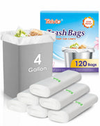 Small Trash Bags 4 Gallon 120 Counts Garbage Bags, Bathroom Trash Can Bin Liners, Small Plastic Bags for home office kitchen, fit 12-15 Liter, 3,3.5,4.5 Gal, Clear