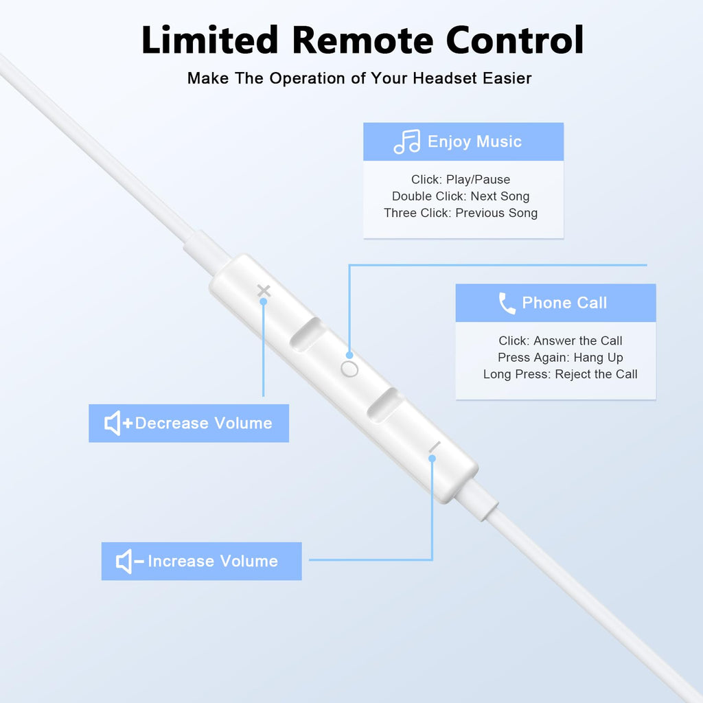USB C Headphones for iPhone 17 16 15, 2 Pack [Apple MFi Certified] Wired Headphones USB C with Microphone & Remote Control Noise Cancelling for iPhone 17 16 15 Pro Max, Galaxy S26 S25 S24