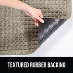 Gorilla Grip Ultra Absorbent Moisture Guard Doormat, Absorbs Up to 5.7 Cups of Water, Stain and Fade Resistant, Spiked Rubber Backing, All Weather Mats Capture Dirt, Indoor Outdoor, 35x23, Beige