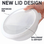 COOK WITH COLOR Mixing Bowls with TPR Lids - 12 Piece Plastic Nesting Bowls Set includes 6 Prep Bowls and 6 Lids, Microwave Safe Mixing Bowl Set (Mint)