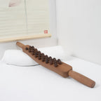Goodtar Guasha Wood Stick Tools Wooden Therapy Scraping Lymphatic Drainage Massager, Double Row 34 Beads Point Treatment Gua Sha Tools for Back Leg (34 Beads)