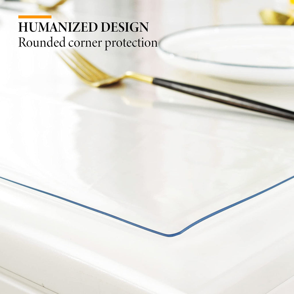1.5mm Clear Desk Cover Protector, 14×24 Inch Clear Desk Cover, Rectangular Vinyl Desk Pad, PVC Plastic Table Cover for Office, Dresser, Night Stand, Computer & Writing Desk Tabletop