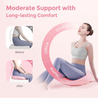 AMOOS Stylish Pink Seat Cushion, Ergonomic Wider Office Chair Cushion Enhances Posture with Lasting Support for Sciatica & Hip Pain Relief, Memory Foam Cushion for Office & Home Chair, Car Seat
