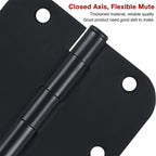 TDCHINGES 30 Pack Rounded Matte Black Door Hinges 3.5 Inch 5/8" Radius Interior 3 1/2 Inch Door Hinges Flat Iron Bifold Easy Installation Door Hinges for Doors 3 ½" Hardware Controls