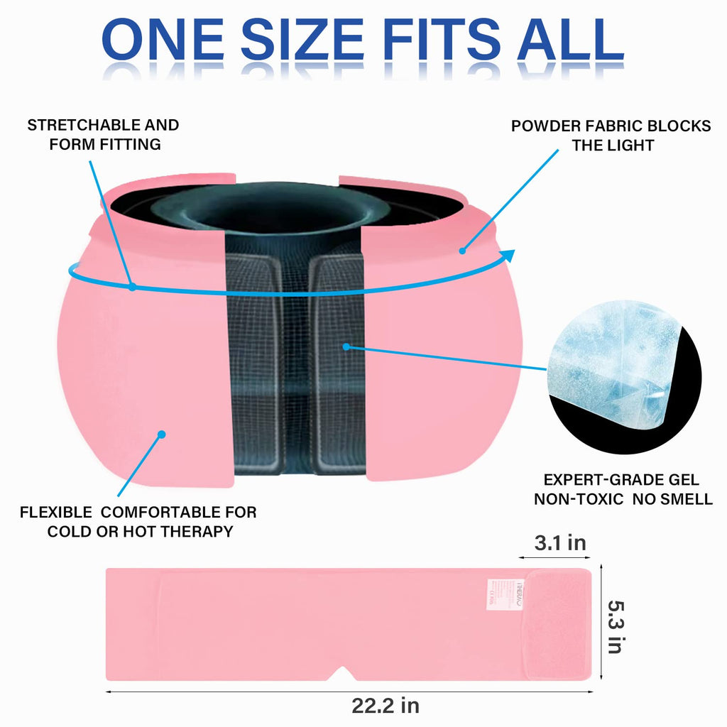 I-THERA-U Migraine Relief Cap, Migraine Ice Head Wrap, Headache Ice Hat, Cold Therapy Headache Relief Cap for Migraine Eyes Mask Pink Headache Ice Pack for Puffy Eyes, Tension, Sinus & Stress Relief