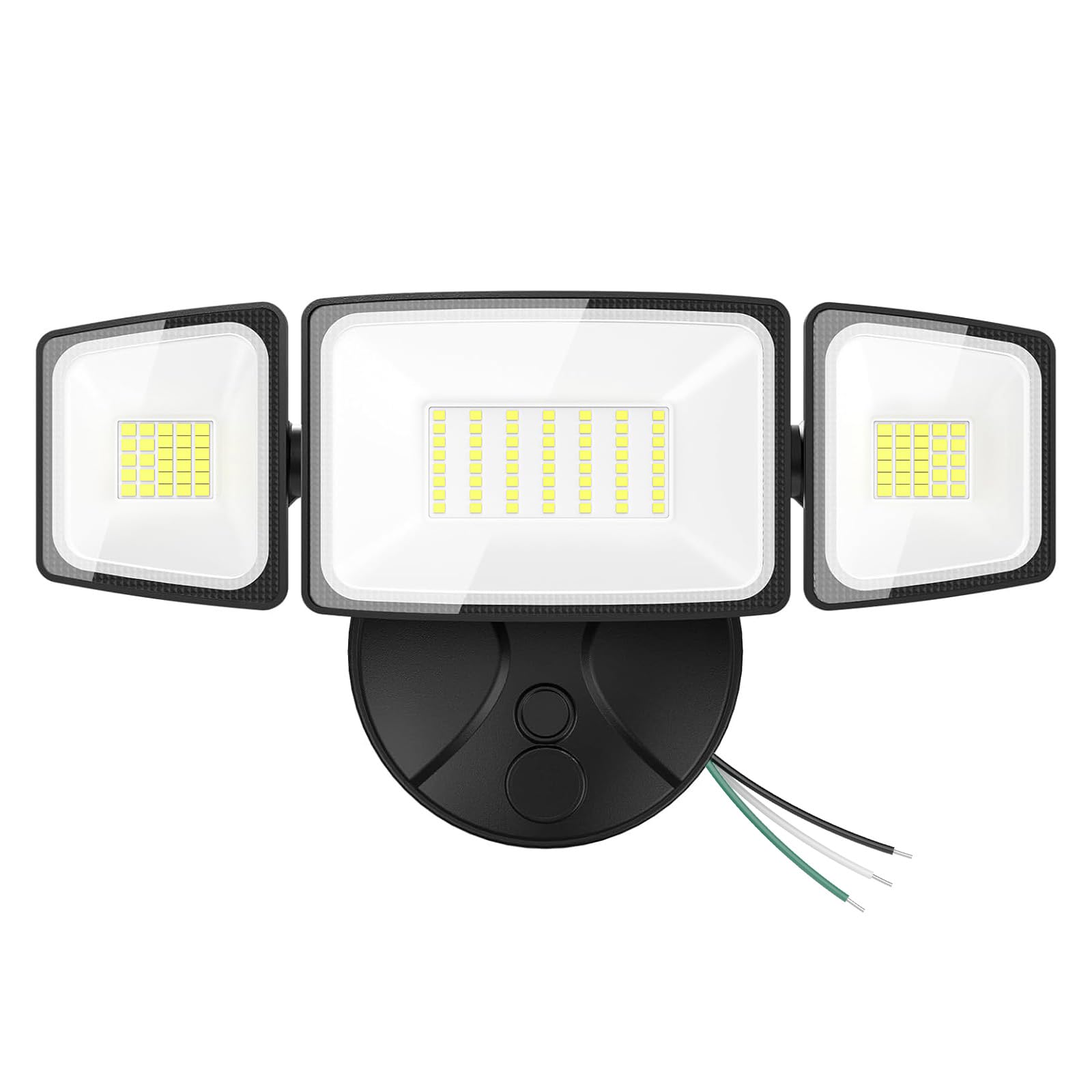 Onforu 75W Flood Lights Outdoor, 7000LM Brightness Security Lights Switch Controlled, 3 Adjustable Heads, IP65 Waterproof, 6500K Wall Mount Exterior LED Flood Light