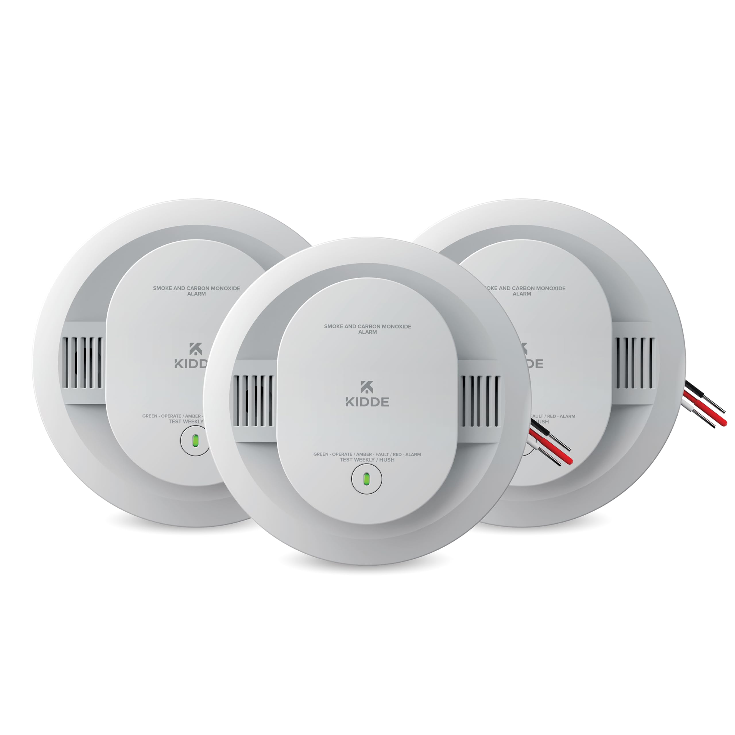 Kidde Hardwired Smoke & Carbon Monoxide Detector for Home, Interconnectable, AA Battery Backup, 3-Pack