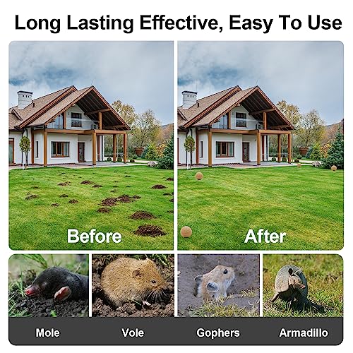 20 Packs Mole Repellent, Vole Repellent Outdoor, Powerful Mole Deterrent for Yard, Gopher Repellent, Mole Repellant for Lawn, Mole Control, Keep Mole and Vole Out of Your Garden