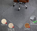 HOMEK Office Chair Mat for Low Pile Carpet, 48” x 36” Transparent Office Desk Chair Mat for Carpeted Floors, Studded Carpet Floors Protector Mat for Home & Offices