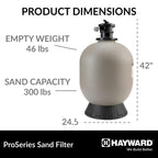 Hayward W3S244T ProSeries Sand Filter, 24-Inch, Top-Mount