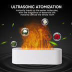 YALEDI Fireplace Flame Diffuser, Aromatherapy Essential Oil Diffuser, 150ml Cool Mist Ultrasonic Humidifier for Bedroom,Office,Home,Yoga, Timer & Auto Shut-Off, Colorful Night Light (White)