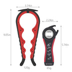 Jar Opener Bottle Opener for Weak Hands, 5 in 1 Multi Function Can Opener Bottle Opener Kit with Silicone Handle Easy to Use for Children, Elderly and Arthritis Sufferers (New red)