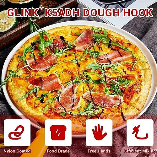 K5ADH Dough Hook for KitchenAid 6 Quart Bowl-Lift Stand Mixer, Dough Hook Replacement for KitchenAid Professional 600 Series Mixers, White
