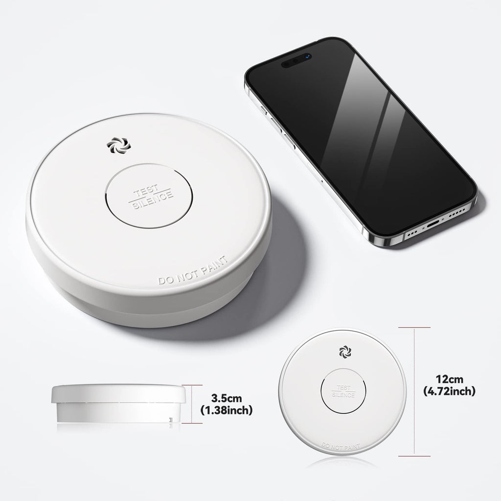 Putogesafe Smoke Detector Interconnected, Wireless Smoke Alarm with 5 Years Replaceable Battery, 10-Year Lifetime Fire Alarm with Silence Function and Low Battery Warning for Bedroom and Home,1 Pack