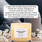 Coconut Orange Blossom 3 Wick Spring Candle - Highly Scented Soy Candles for Home - Large Stress Relief Candles –Aromatherapy Relax Candles for Women & Men 15.8 oz - Clean Burning Soy Candles